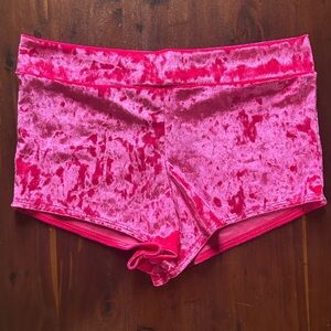Sugarpuss Size L Neon Pink Crushed Velvet Booty Shorts Harley Quinn Cosplay Cute